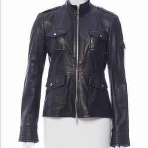 Tory Burch Black Leather Moto Style Jacket- size 6